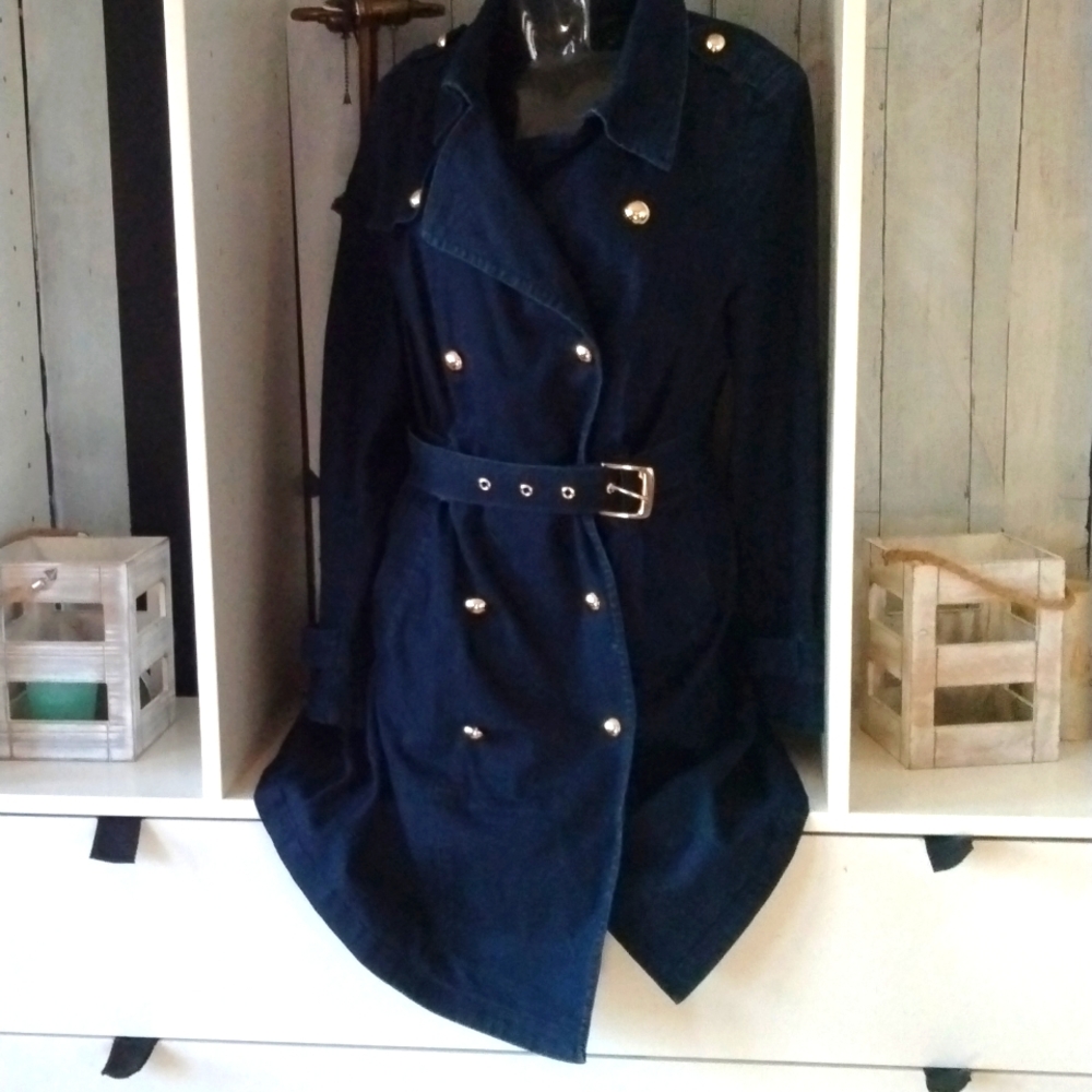 INC international concepts dark blue denim jacket